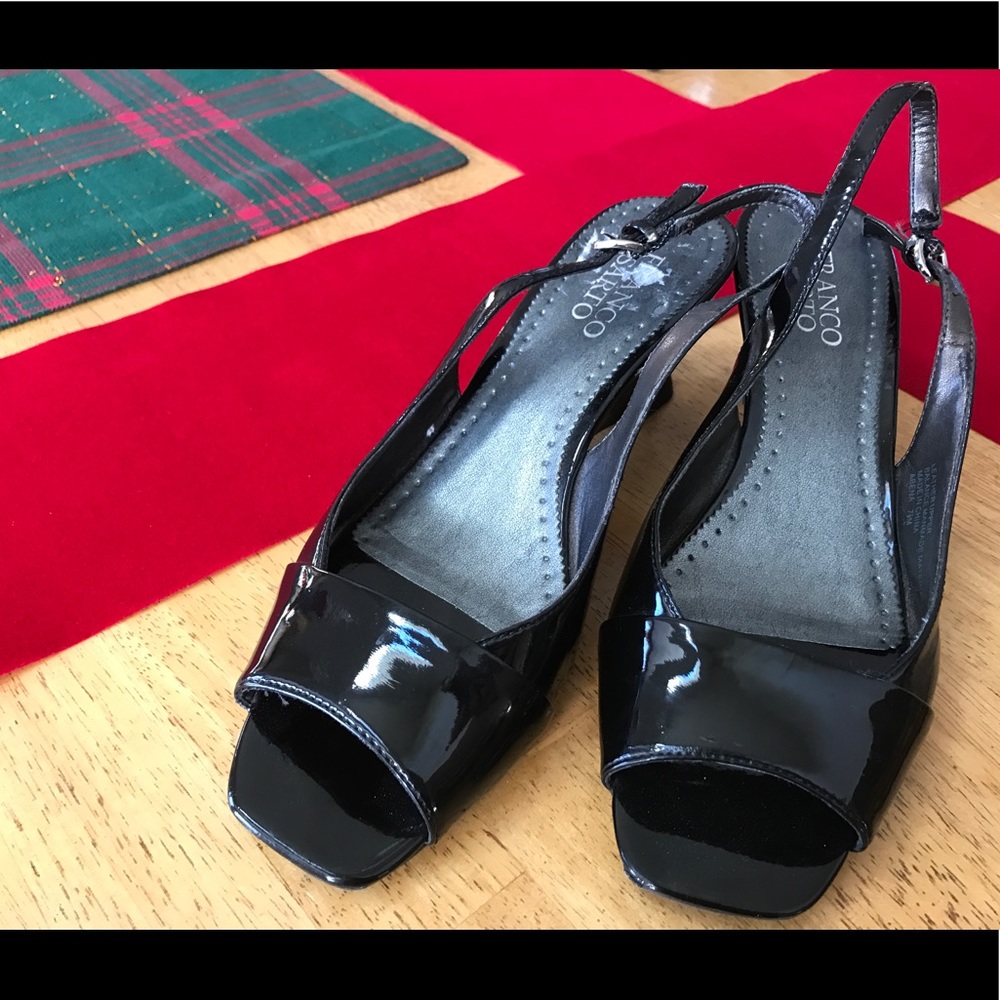 Franco Sarto slingback black heels.